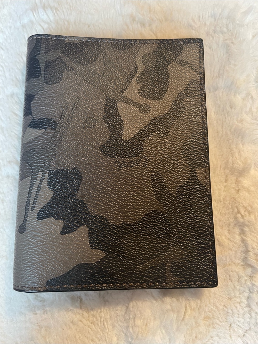 Coach Black & Gray Camo Passport Holder